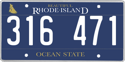 RI license plate 316471