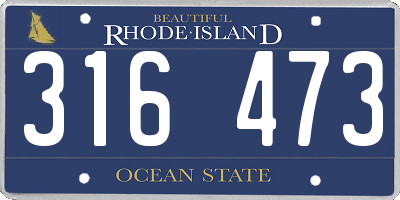 RI license plate 316473