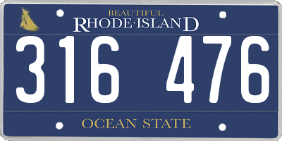 RI license plate 316476
