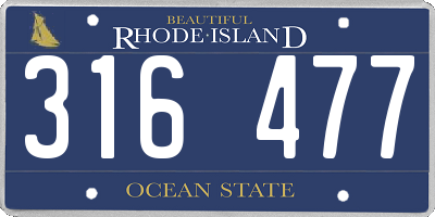 RI license plate 316477