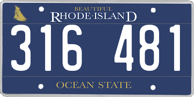 RI license plate 316481