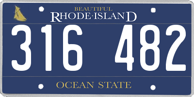 RI license plate 316482