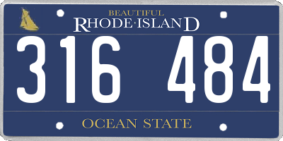 RI license plate 316484