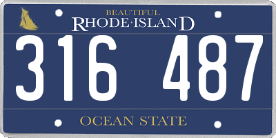 RI license plate 316487