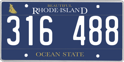 RI license plate 316488