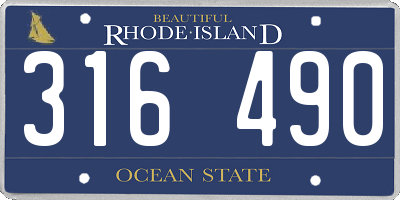 RI license plate 316490