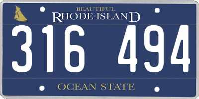 RI license plate 316494