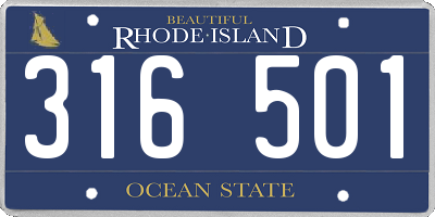 RI license plate 316501