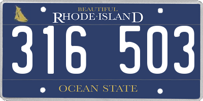 RI license plate 316503