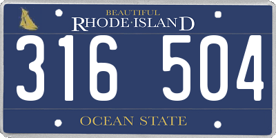 RI license plate 316504