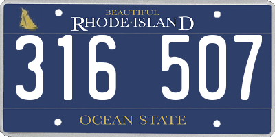 RI license plate 316507