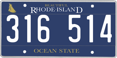 RI license plate 316514