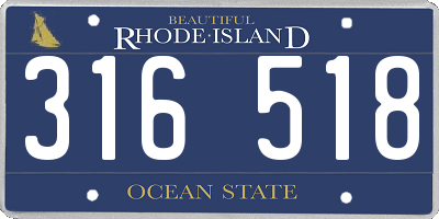 RI license plate 316518