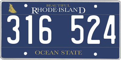 RI license plate 316524