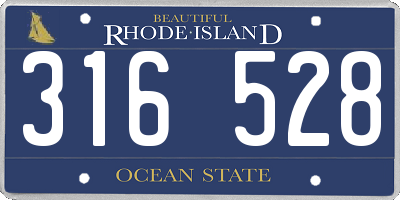 RI license plate 316528