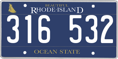 RI license plate 316532