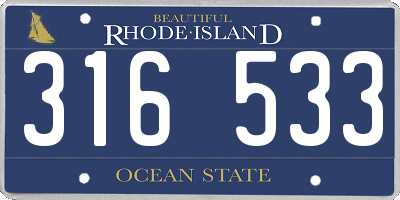 RI license plate 316533