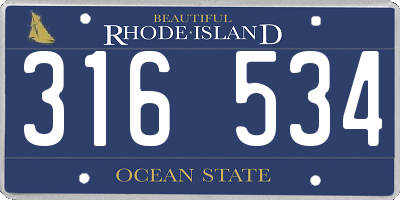 RI license plate 316534