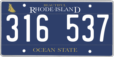 RI license plate 316537