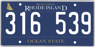 RI license plate 316539
