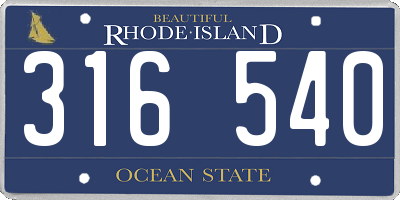 RI license plate 316540