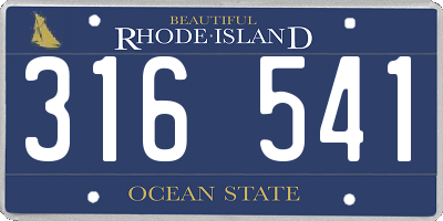 RI license plate 316541