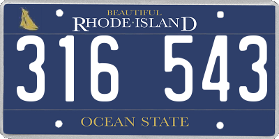 RI license plate 316543