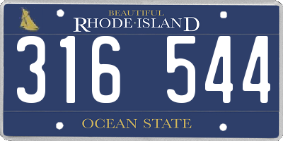 RI license plate 316544