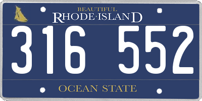 RI license plate 316552