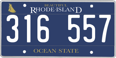 RI license plate 316557