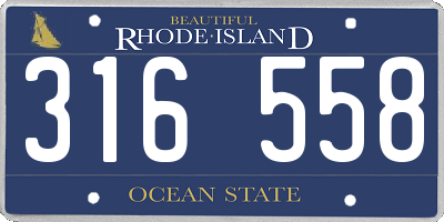 RI license plate 316558