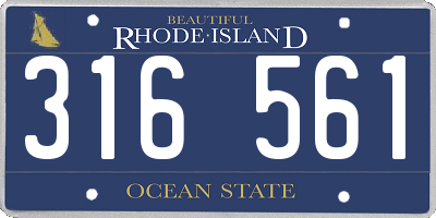 RI license plate 316561