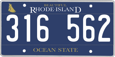 RI license plate 316562