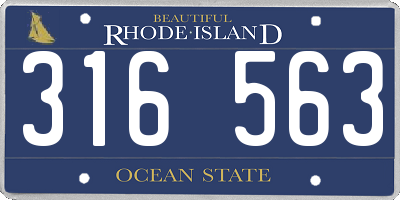 RI license plate 316563