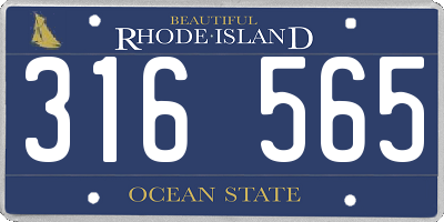 RI license plate 316565