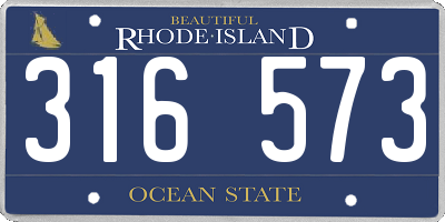 RI license plate 316573
