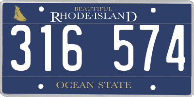 RI license plate 316574