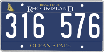 RI license plate 316576