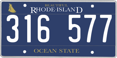RI license plate 316577