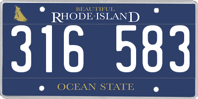 RI license plate 316583