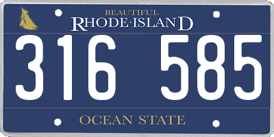 RI license plate 316585