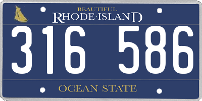 RI license plate 316586