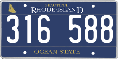 RI license plate 316588