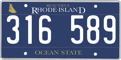 RI license plate 316589