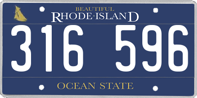 RI license plate 316596