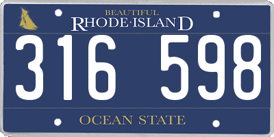 RI license plate 316598
