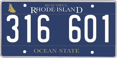 RI license plate 316601