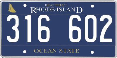RI license plate 316602