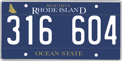 RI license plate 316604