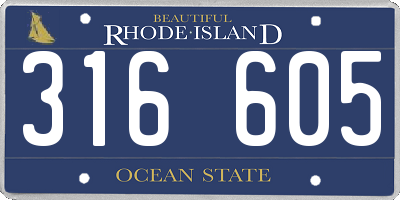 RI license plate 316605